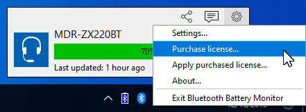 Screenshot of Bluetooth Battery Monitor